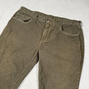 Brooks Brothers Red Fleece Pants Mens 38x30 Green Corduroy 5 Pocket Stretch